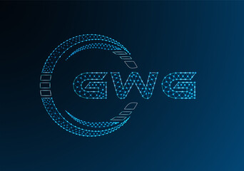 GWG low poly letter logo vector design. GWG lower poly logo design. Low poly logo.