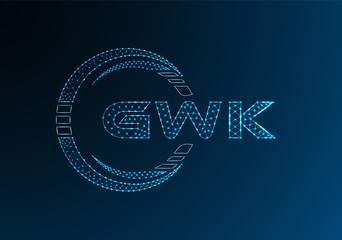 GWK low poly letter logo vector design. GWK lower poly logo design. Low poly logo.