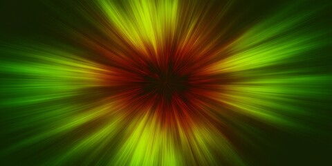 Obraz premium Abstract Radial Burst with Green Yellow and Red Color Combination