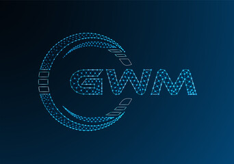 GWM low poly letter logo vector design. GWM lower poly logo design. Low poly logo.