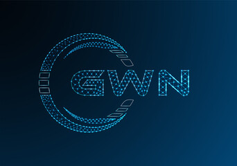 GWN low poly letter logo vector design. GWN lower poly logo design. Low poly logo.