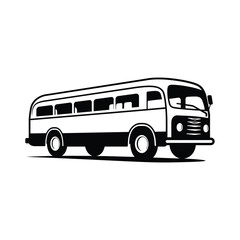 Bus Silhouette Vector Black and White