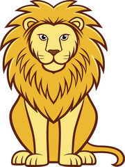 Naklejka premium Lion color vector image icon 