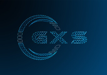 GXS low poly letter logo vector design. GXS lower poly logo design. Low poly logo.