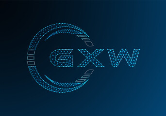 GXW low poly letter logo vector design. GXW lower poly logo design. Low poly logo.