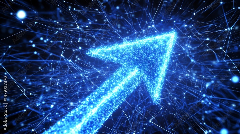 Fototapete Dynamic digital arrow representation virtual space graphic design high-tech environment abstract viewpoint