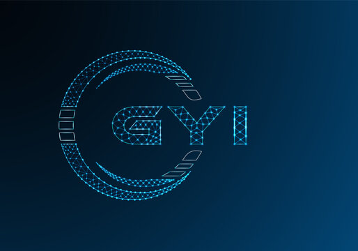 GYI low poly letter logo vector design. GYI lower poly logo design. Low poly logo.