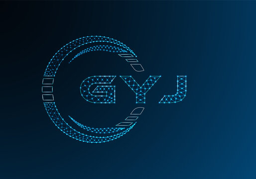 GYJ low poly letter logo vector design. GYJ lower poly logo design. Low poly logo.