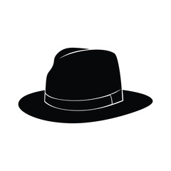 Hat Silhouette Clipart on White Background