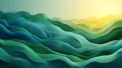 Obraz premium Abstract illustration of a mountain range at sunrise. Soft, flowing colors create a serene, stylized landscape. Digital art, vector illustration.