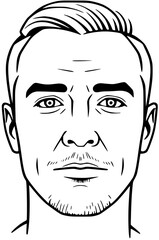 A Bold Line Art Portrait of a Man's Face