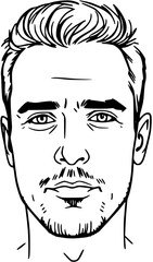 Stylized Portrait of a Man with Hair and Beard