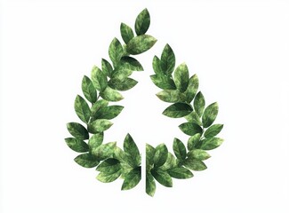 Fototapeta premium green arrows made of leaves on white background, eco concept for growth and sustainability
