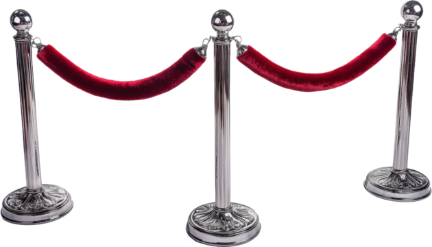 Elegant Red Velvet Rope Barrier Set