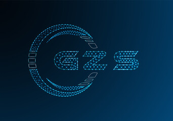GZS low poly letter logo vector design. GZS lower poly logo design. Low poly logo.