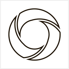 Camera cinema clipart. Circular designs icon isolated. Video vector stock illustration
