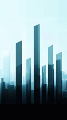 Fototapeta premium Abstract Cityscape in Blue Tones with Geometric Overlay Modern Urban Design Concept