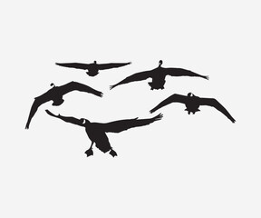 colletion of flying geese silhouette vector illustration art