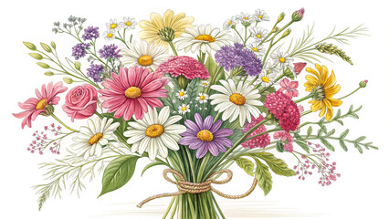 Flowers Floral Pattern on White Background – Elegant Floral Design for Textiles and Home Decoration