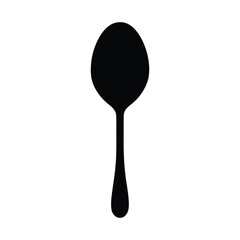Spoon Silhouette Clipart on White Background