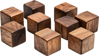 Wooden Geometric Cubes Arrangement