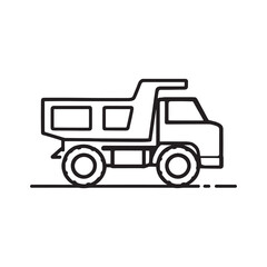 outline vector of a dump truck for industry use