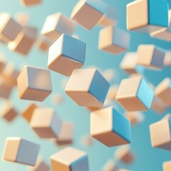 Obraz premium Abstract geometric design of numerous floating cubes.