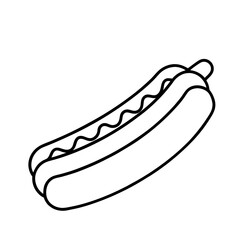 Hot dog Outline Illustration