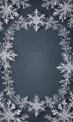 Delicate snowflake frame, vector Christmas card , holiday background, winter