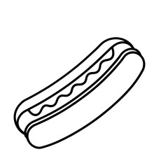 Hot dog Outline Illustration
