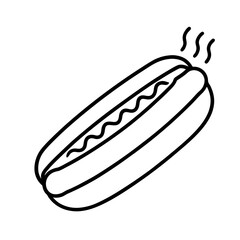Hot dog Outline Illustration
