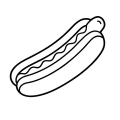 Hot dog Outline Illustration