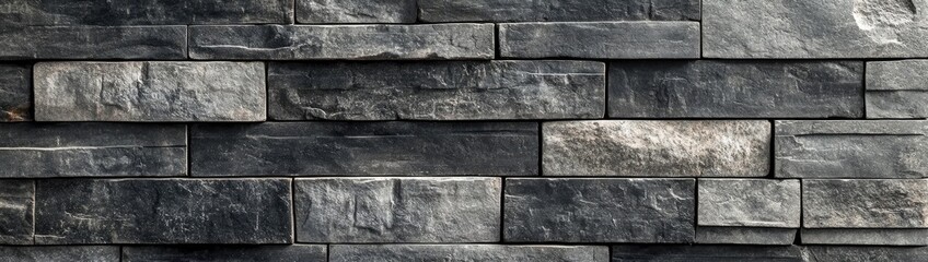 Dark Gray Stone Veneer Wall