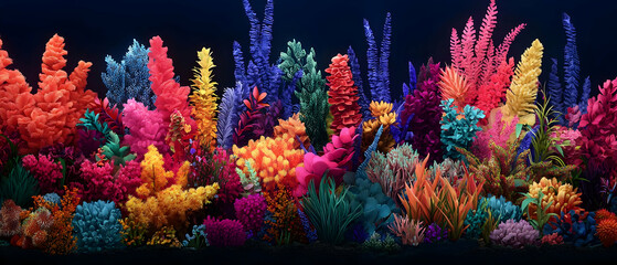 Fototapeta premium Abstract Colorful Pixelated Coral Reef