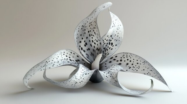 Elegant, three-petal, white lily with dark spots