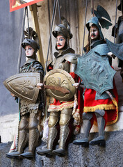 Pupi, traditional Sicilian marionettes - Catania, Italy