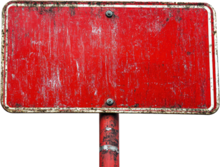 Rusty Red Empty Road Sign