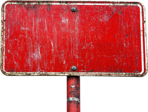 Rusty Red Empty Road Sign