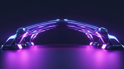 Futuristic archway with vibrant neon glow