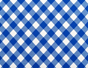 Blue and white checkered tablecloth pattern. Tablecloth seamless pattern.