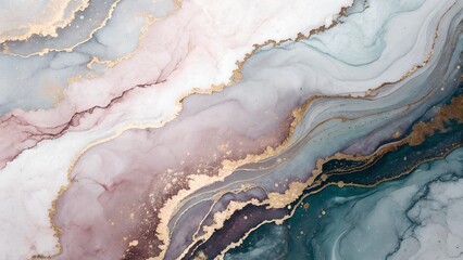 Fototapeta premium Marble ink abstract art from exquisite original painting for abstract background . Painting was painted on high quality paper texture to create smooth marble background pattern of kintsuki ink art .
