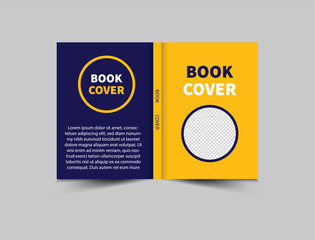 Book Cover Annual Report Template Blue And Yellow Design Magazine Vector Illustration