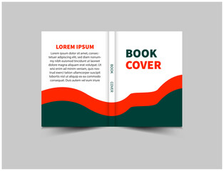 Book Cover Annual Report Template Orange And Green Design Magazine Vector Illustration