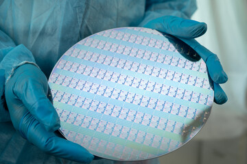 Silicon wafer for manufacturing semiconductor of integrated circuit.