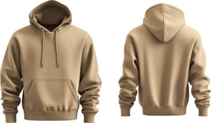 Beige Plain Hoodie Mockup