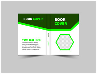 Book Cover Annual Report Template Green Design Magazine notebook Vector Illustration