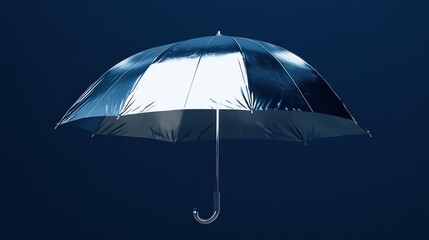 Modern, metallic umbrella with a contrasting design