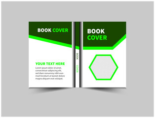 Book Cover Annual Report Template Green Design Magazine notebook Vector Illustration