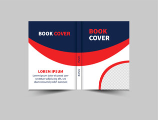 Book Cover Template Design Red And Blue Annual Report Magazine notebook Vector Illustration