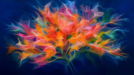 Obraz premium Abstract Colorful Floral Explosion Painting